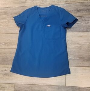 Figs Alps Blue V-Neck Scrub Top Size Xsmall